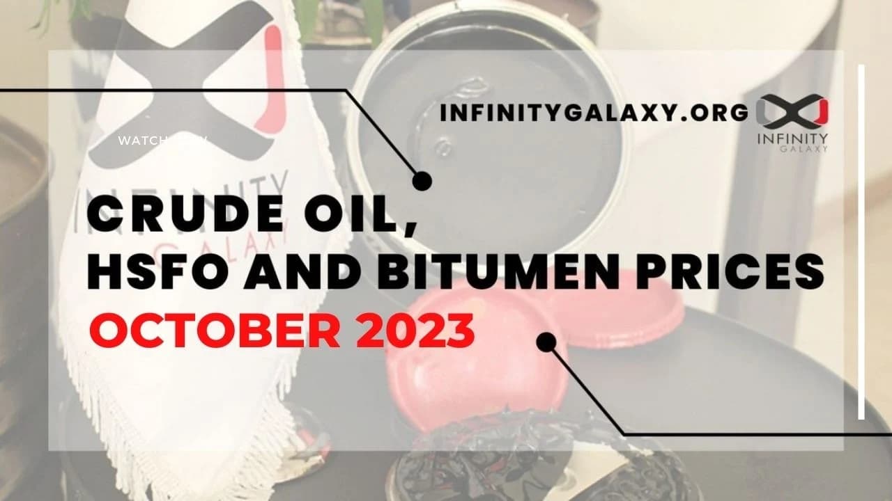 Crude Oil, HSFO and Bitumen Prices October 2023