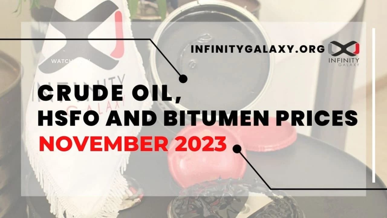 Crude Oil, HSFO and Bitumen Prices November 2023