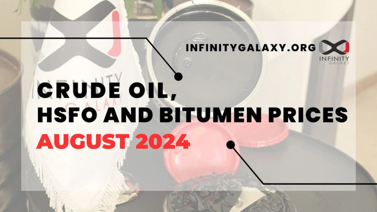 Crude Oil, HSFO and Bitumen Prices August 2024